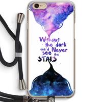 CaseCompany Stars quote: iPhone 6 / 6S Transparant Hoesje met koord