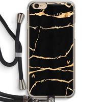 CaseCompany Gouden marmer: iPhone 6 / 6S Transparant Hoesje met koord