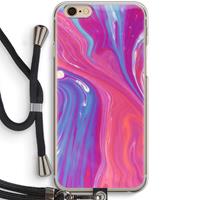 CaseCompany Paarse stroom: iPhone 6 / 6S Transparant Hoesje met koord