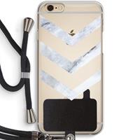 CaseCompany Marmeren pijlen: iPhone 6 / 6S Transparant Hoesje met koord
