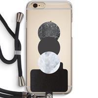 CaseCompany Marmeren cirkels: iPhone 6 / 6S Transparant Hoesje met koord