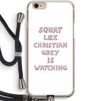 CaseCompany Christian Grey: iPhone 6 / 6S Transparant Hoesje met koord