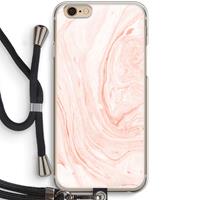 CaseCompany Peach bath: iPhone 6 / 6S Transparant Hoesje met koord