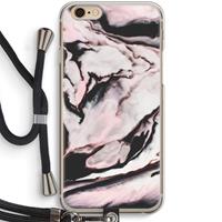 CaseCompany Roze stroom: iPhone 6 / 6S Transparant Hoesje met koord