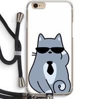 CaseCompany Cool cat: iPhone 6 / 6S Transparant Hoesje met koord