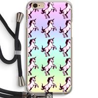 CaseCompany Musketon Unicorn: iPhone 6 / 6S Transparant Hoesje met koord