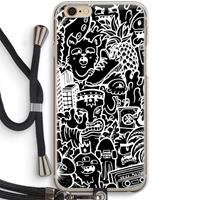 CaseCompany Vexx Black Mixtape: iPhone 6 / 6S Transparant Hoesje met koord