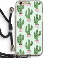 CaseCompany Cactus Lover: iPhone 6 / 6S Transparant Hoesje met koord