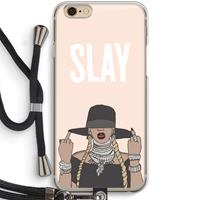 CaseCompany Slay All Day: iPhone 6 / 6S Transparant Hoesje met koord