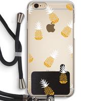 CaseCompany Ananasjes: iPhone 6 / 6S Transparant Hoesje met koord