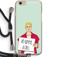 CaseCompany Gimme a call: iPhone 6 / 6S Transparant Hoesje met koord