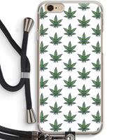 CaseCompany Weed: iPhone 6 / 6S Transparant Hoesje met koord