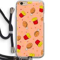 CaseCompany Chicken 'n Fries: iPhone 6 / 6S Transparant Hoesje met koord