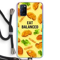 CaseCompany Eat Balanced: Oppo A92 Transparant Hoesje met koord