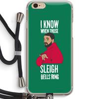 CaseCompany Sleigh Bells Ring: iPhone 6 / 6S Transparant Hoesje met koord