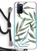 CaseCompany Tropical watercolor leaves: Oppo A92 Transparant Hoesje met koord