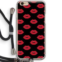 CaseCompany Lips: iPhone 6 / 6S Transparant Hoesje met koord