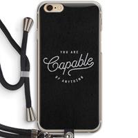 CaseCompany Capable: iPhone 6 / 6S Transparant Hoesje met koord