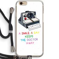 CaseCompany Smile: iPhone 6 / 6S Transparant Hoesje met koord