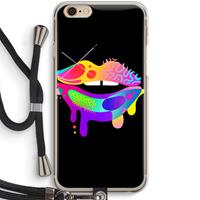 CaseCompany Lip Palette: iPhone 6 / 6S Transparant Hoesje met koord