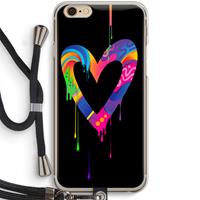 CaseCompany Melts My Heart: iPhone 6 / 6S Transparant Hoesje met koord