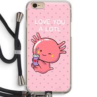 CaseCompany Love You A Lotl: iPhone 6 / 6S Transparant Hoesje met koord