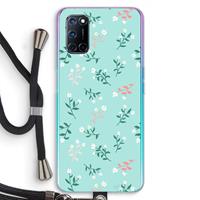 CaseCompany Small white flowers: Oppo A92 Transparant Hoesje met koord