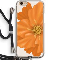 CaseCompany Orange Ellila flower: iPhone 6 / 6S Transparant Hoesje met koord