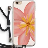 CaseCompany Pink Ellila Flower: iPhone 6 / 6S Transparant Hoesje met koord