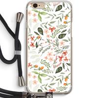 CaseCompany Sweet little flowers: iPhone 6 / 6S Transparant Hoesje met koord