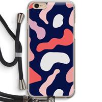 CaseCompany Memphis Shapes Pink: iPhone 6 / 6S Transparant Hoesje met koord