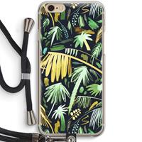 CaseCompany Tropical Palms Dark: iPhone 6 / 6S Transparant Hoesje met koord