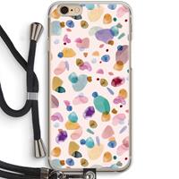 CaseCompany Terrazzo Memphis Pink: iPhone 6 / 6S Transparant Hoesje met koord