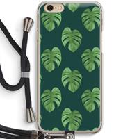 CaseCompany Monstera leaves: iPhone 6 / 6S Transparant Hoesje met koord
