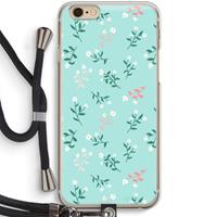 CaseCompany Small white flowers: iPhone 6 / 6S Transparant Hoesje met koord