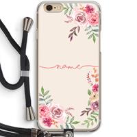 CaseCompany Rozen: iPhone 6 / 6S Transparant Hoesje met koord