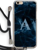 CaseCompany Midnight Marble: iPhone 6 / 6S Transparant Hoesje met koord