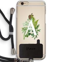 CaseCompany Green Brush: iPhone 6 / 6S Transparant Hoesje met koord