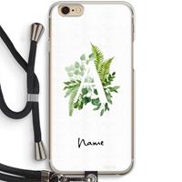 CaseCompany Green Brush: iPhone 6 / 6S Transparant Hoesje met koord