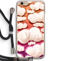 CaseCompany Katoen Wolken: iPhone 6 / 6S Transparant Hoesje met koord