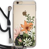 CaseCompany Floral bouquet: iPhone 6 / 6S Transparant Hoesje met koord