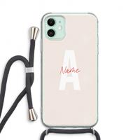 CaseCompany Strawberry Milkshake: iPhone 11 Transparant Hoesje met koord