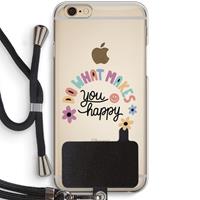 CaseCompany Happy days: iPhone 6 / 6S Transparant Hoesje met koord