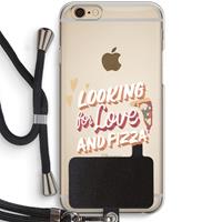 CaseCompany Pizza is the answer: iPhone 6 / 6S Transparant Hoesje met koord