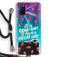 CaseCompany Don't forget to have a great day: Oppo A92 Transparant Hoesje met koord