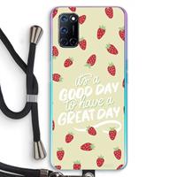 CaseCompany Don't forget to have a great day: Oppo A92 Transparant Hoesje met koord