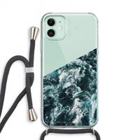 CaseCompany Zee golf: iPhone 11 Transparant Hoesje met koord