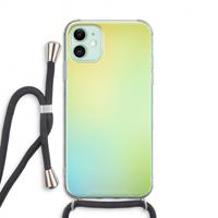 CaseCompany Minty mist pastel: iPhone 11 Transparant Hoesje met koord