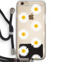 CaseCompany Margrietjes: iPhone 6 / 6S Transparant Hoesje met koord