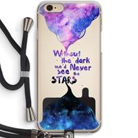 CaseCompany Stars quote: iPhone 6 / 6S Transparant Hoesje met koord